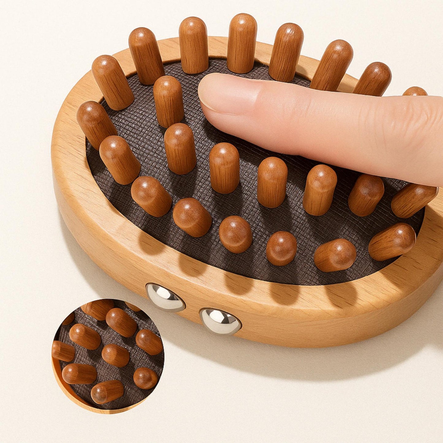 Brosse de Massage Anti-Cellulite – Soin Corps et Cuir Chevelure en Bois Naturel